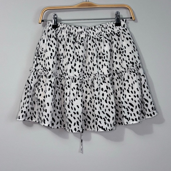 Princess Polly Black and White Light of Life Mini Tiered Skirt - Picture 2 of 4